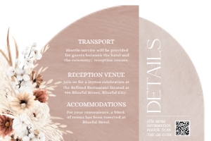 E089 Details Card Horizontal 6x4: E089 Wedding Suite