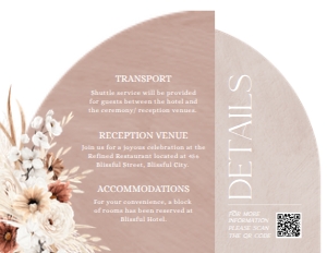 E089 Details Card Horizontal 5.5x4.25: E089 Wedding Suite