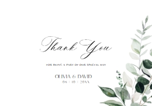 E092 Thank you Card 5x3.5: D001 Wedding Bundle