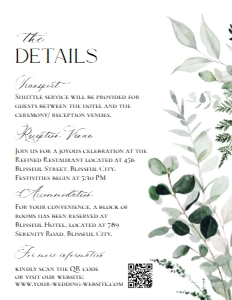 E092 Detail Card Vertical 4.25x5.5: D001 Wedding Bundle