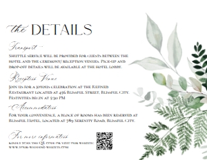 E092 Detail Card Horizontal 5.5x4.25: D001 Wedding Bundle