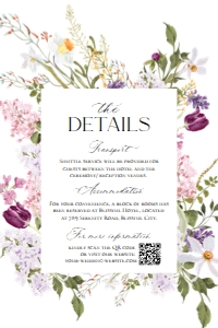 E095 Detail Card Vertical 4x6: E095 Wedding Suite