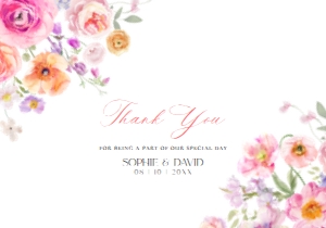 E101 Thank you Card 5x3.5: E101 Wedding Suite
