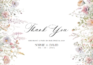 E104 Thank you Card 5x3.5: E104 Wedding Suite