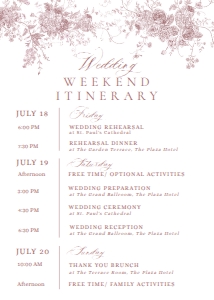 D031 Wedding Itinerary: D031 Wedding Bundle