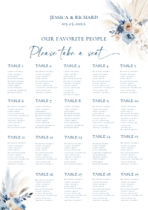D030 Seating Chart Vertical A2: D030 Wedding Bundle