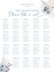 D030 Seating Chart Vertical 18x24: D030 Wedding Bundle