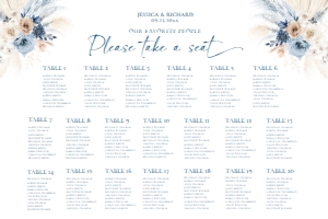 D030 Seating Chart Horizontal 36x24: D030 Wedding Bundle
