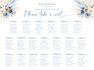 D030 Seating Chart Horizontal 24x18: D030 Wedding Bundle