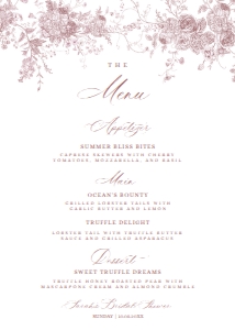 B061 Menu 5x7: B061 Menu