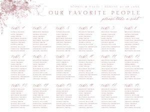 D031 Seating Chart Horizontal 24x18: D031 Seating Chart Sign