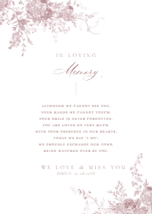 D031 In Loving Memory Sign 5x7: D031 Wedding Bundle
