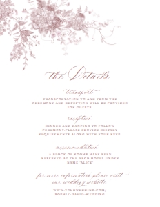D031 Detail Card Vertical 4.25x5.5: D031 Wedding Suite