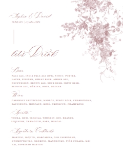 D031 Bar Menu Sign 8x10: D031 Wedding Bundle