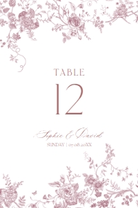 D031 Table Number 4x6: D031 Table Number Card