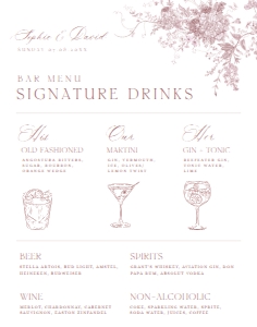 D031 Signature Drink Sign 11x14: D031 Wedding Bundle