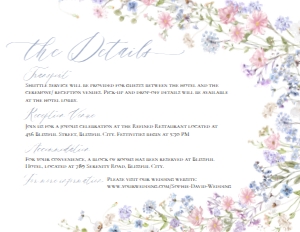 D032 Detail Card Horizontal 5.5x4.25: D032 Wedding Suite