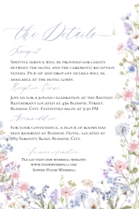 D032 Detail Card Vertical 4x6: D032 Wedding Suite
