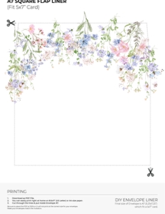 D032 Envelope Liner A7 Square Flap: E109 Wedding Suite