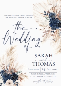 E108 Wedding Invite Front: E108 Wedding Invitation