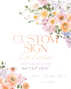 A038 Custom Sign 8x10: A038 Bridal Brunch Bundle