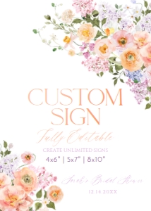 A038 Custom Sign 5x7: A038 Bridal Brunch Bundle