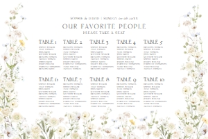 E110 Seating Chart Horizontal 36x24: E110 Bundle