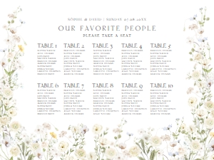 E110 Seating Chart Horizontal 24x18: E110 Bundle