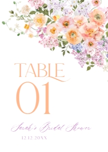 B048 Table Number 5x7: B048 Bridal Shower Bundle