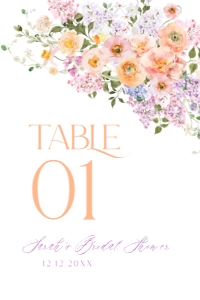 B048 Table Number 4x6: B048 Bridal Shower Bundle