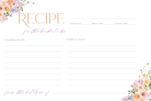 B048 Recipe Card 4x6: B048 Bridal Shower Bundle