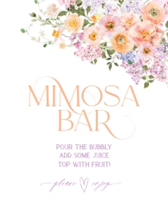 B048 Mimosa Bar Sign 8x10: B048 Bridal Shower Bundle