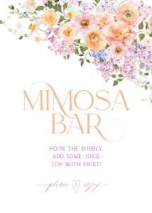 B048 Mimosa Bar Sign 5x7: B048 Bridal Shower Bundle