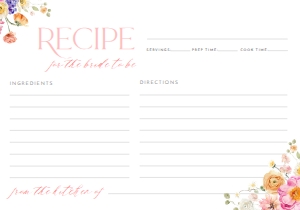 B066 Recipe Card 5x3.5: B066 Bridal Shower Bundle