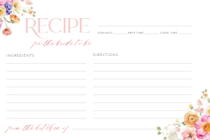 B066 Recipe Card 4x6: B066 Bridal Shower Bundle