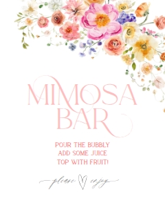 B066 Mimosa Bar Sign 8x10: B066 Bridal Shower Bundle