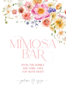 B066 Mimosa Bar Sign 5x7: B066 Bridal Shower Bundle