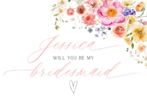 B066 Bridesmaid Proposal Card Flat 5x3.5: B066 Bridesmaid Info Card