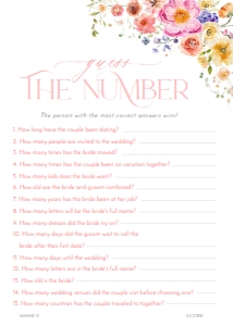 B066 Bridal Shower Games 5x7 Part 2: B066 Bridal Shower Bundle