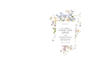 D002 Wedding Program Folded Sheet A4 (Double-Sided): D002 Wedding Program