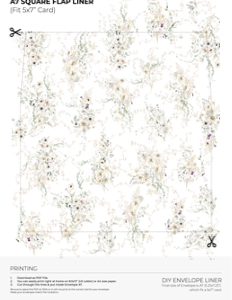 D034 Envelope Liner A7 Square Flap: D034 Wedding Suite