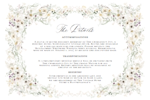 D034 Details Card Horizontal 6x4: D034 Wedding Suite