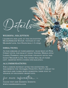 E106 Detail Card Vertical 4.25x5.5: E106 Wedding Suite