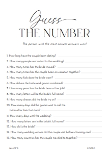 E117 Bridal Shower Games 5x7 Part 2: E117 Bridal Shower Games
