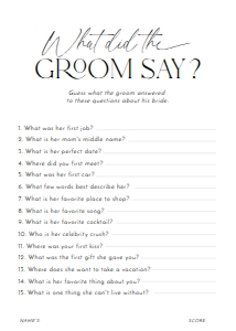 E117 Bridal Shower Games 5x7 Part 1: E117 Bridal Shower Games