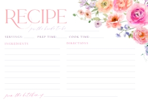A048 Recipe Card 5x3.5: A048 Bridal Brunch BUNDLE