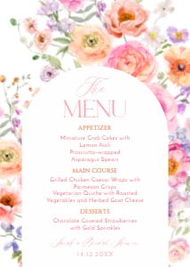 A048 Menu 5x7: A048 Bridal Brunch BUNDLE