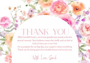 A048 Thank you Card Flat 5x3.5: A048 Bridal Brunch BUNDLE
