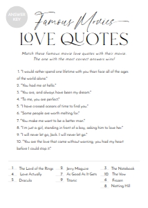 E117 Bridal Shower Games Answer Key 5x7: E117 Bridal Shower Games