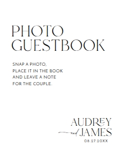 D037 Photo Guestbook Sign 8x10: D037 Wedding Signage Bundle